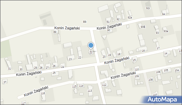 Konin Żagański, Konin Żagański, 21, mapa Konin Żagański