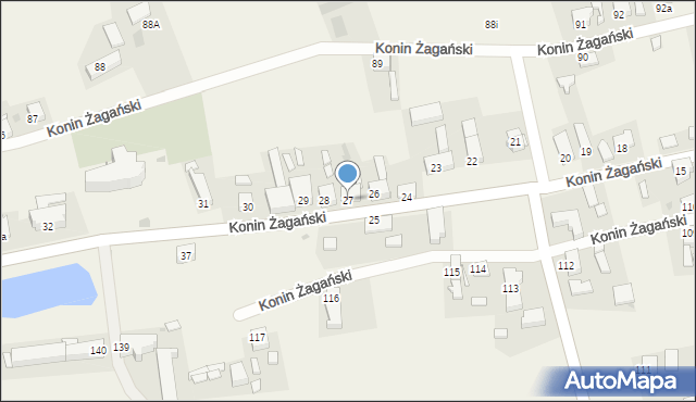 Konin Żagański, Konin Żagański, 27, mapa Konin Żagański