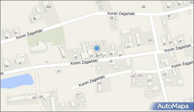 Konin Żagański, Konin Żagański, 28, mapa Konin Żagański