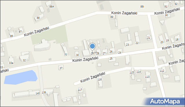 Konin Żagański, Konin Żagański, 29, mapa Konin Żagański