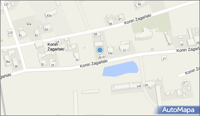 Konin Żagański, Konin Żagański, 33, mapa Konin Żagański