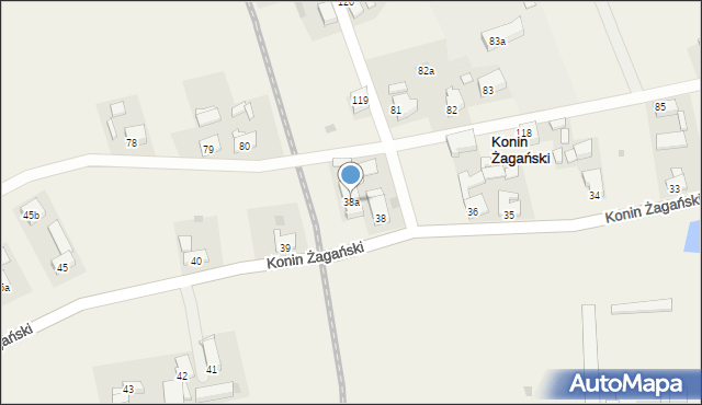 Konin Żagański, Konin Żagański, 38a, mapa Konin Żagański