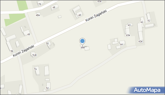 Konin Żagański, Konin Żagański, 50a, mapa Konin Żagański