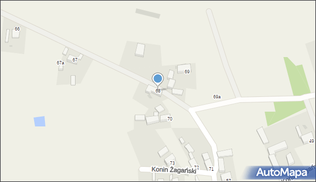 Konin Żagański, Konin Żagański, 68, mapa Konin Żagański