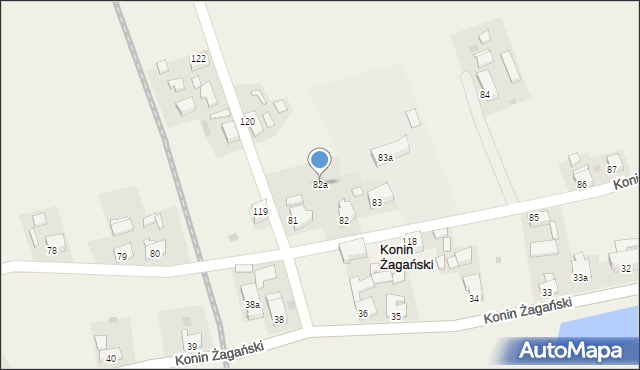Konin Żagański, Konin Żagański, 82a, mapa Konin Żagański