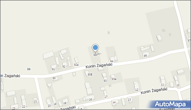 Konin Żagański, Konin Żagański, 92c, mapa Konin Żagański
