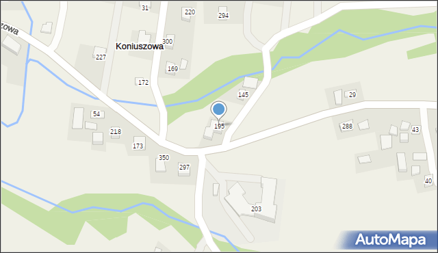 Koniuszowa, Koniuszowa, 195, mapa Koniuszowa