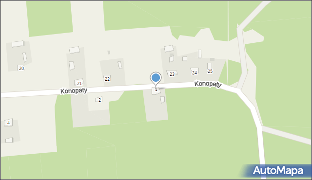 Konopaty, Konopaty, 1, mapa Konopaty