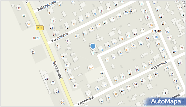 Konopiska, Kosmonautów, 1, mapa Konopiska