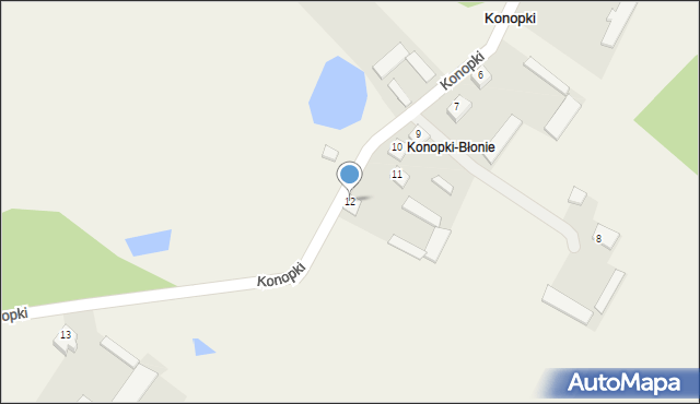 Konopki, Konopki, 12, mapa Konopki