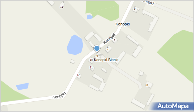 Konopki, Konopki, 9, mapa Konopki