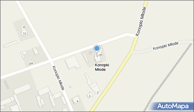 Konopki Młode, Konopki Młode, 1, mapa Konopki Młode
