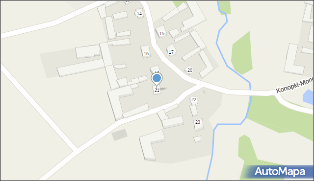 Konopki-Monety, Konopki-Monety, 21, mapa Konopki-Monety