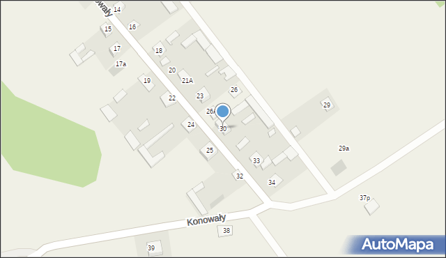 Konowały, Konowały, 30, mapa Konowały
