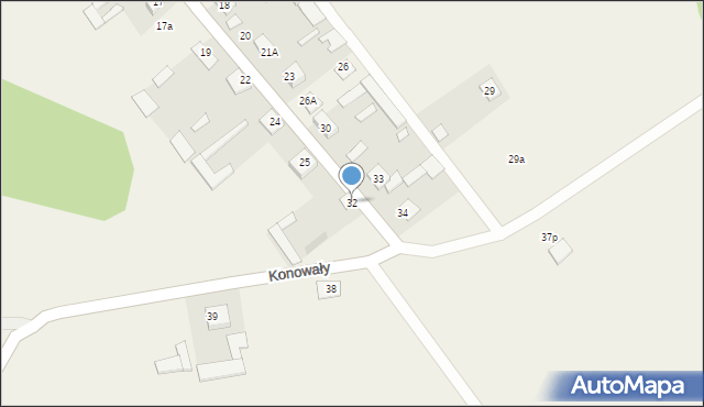 Konowały, Konowały, 32, mapa Konowały