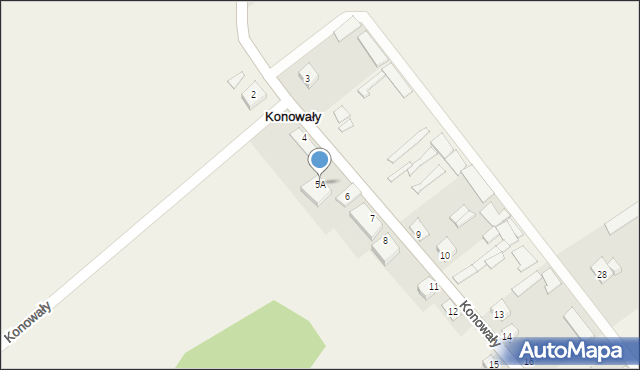 Konowały, Konowały, 5A, mapa Konowały