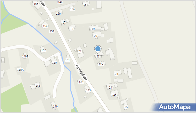 Konradów, Konradów, 22, mapa Konradów