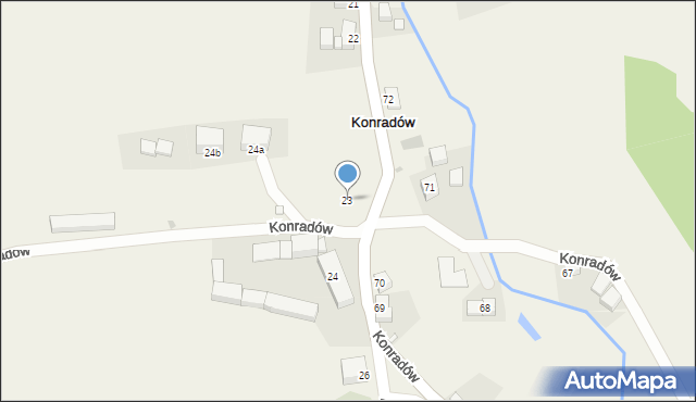 Konradów, Konradów, 23, mapa Konradów