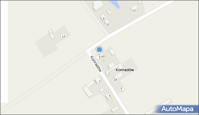 Konradów, Konradów, 1, mapa Konradów