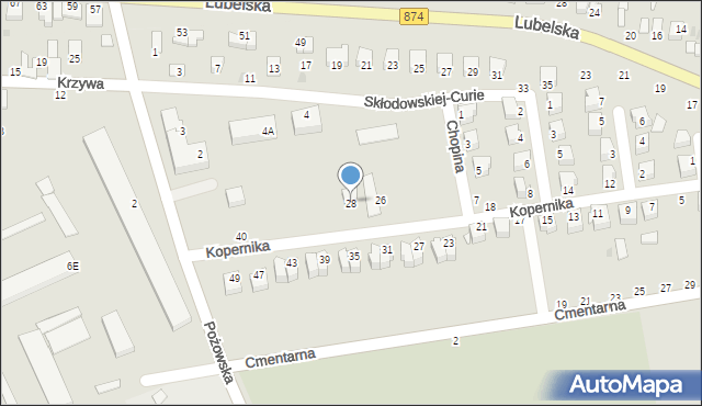 Końskowola, Kopernika Mikołaja, 28, mapa Końskowola