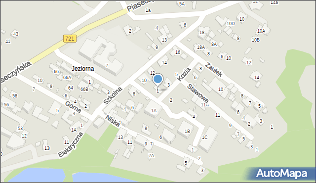 Konstancin-Jeziorna, Kozia, 1, mapa Konstancin-Jeziorna