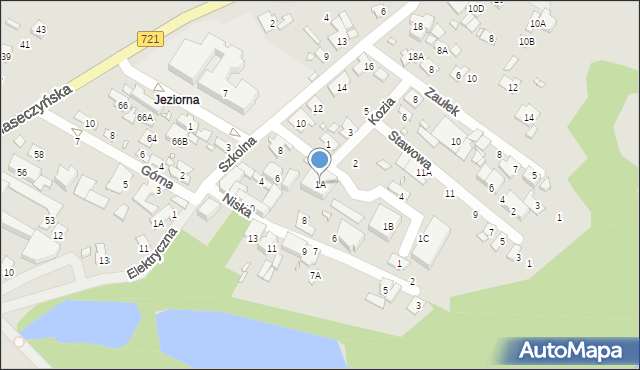 Konstancin-Jeziorna, Kozia, 1A, mapa Konstancin-Jeziorna