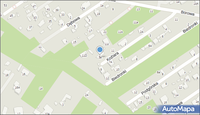 Konstancin-Jeziorna, Koźlara, 3a, mapa Konstancin-Jeziorna