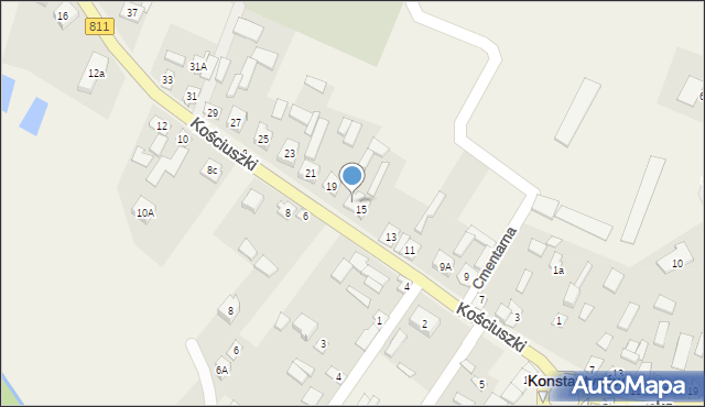 Konstantynów, Kościuszki Tadeusza, gen., 17, mapa Konstantynów