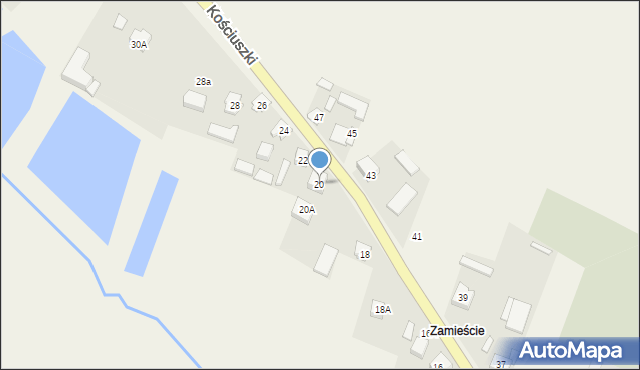 Konstantynów, Kościuszki Tadeusza, gen., 20, mapa Konstantynów