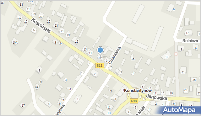Konstantynów, Kościuszki Tadeusza, gen., 9A, mapa Konstantynów