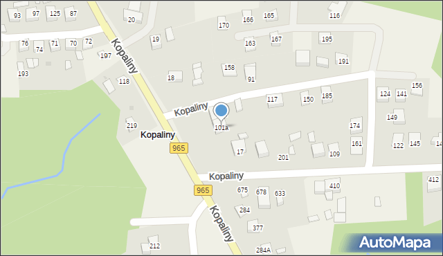 Kopaliny, Kopaliny, 101a, mapa Kopaliny