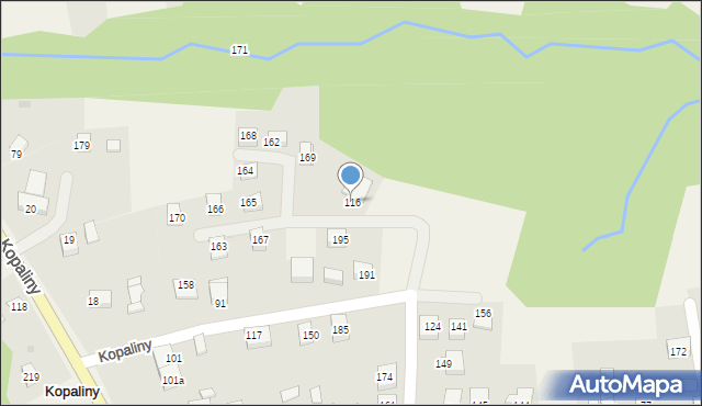 Kopaliny, Kopaliny, 116, mapa Kopaliny