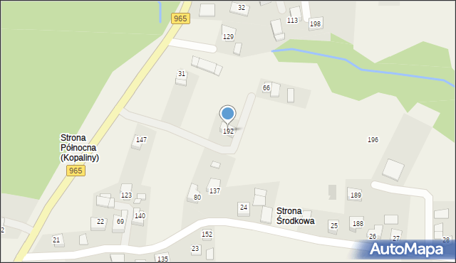 Kopaliny, Kopaliny, 192, mapa Kopaliny
