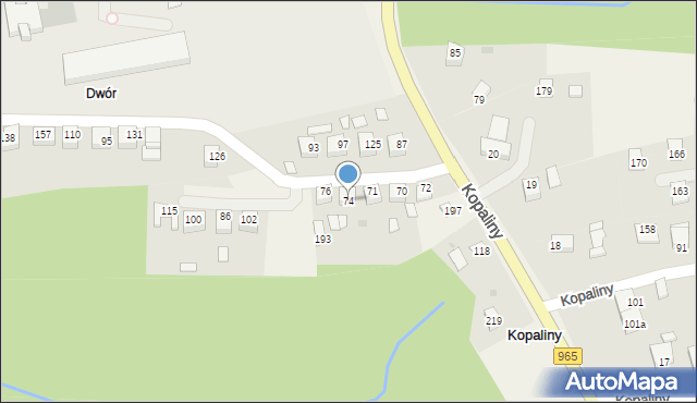 Kopaliny, Kopaliny, 74, mapa Kopaliny