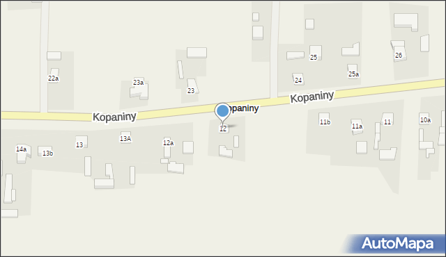 Kopaniny, Kopaniny, 12, mapa Kopaniny