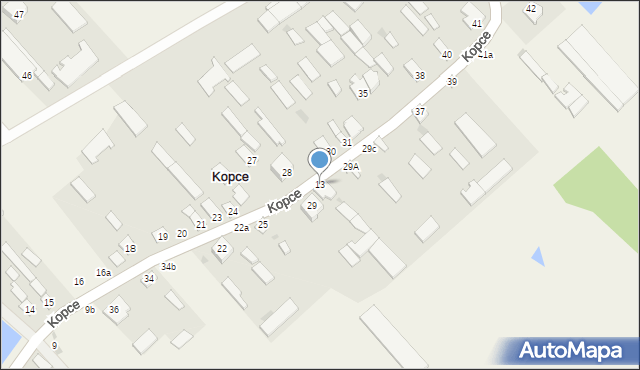 Kopce, Kopce, 13, mapa Kopce