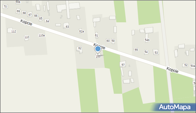 Kopcie, Kopcie, 100, mapa Kopcie