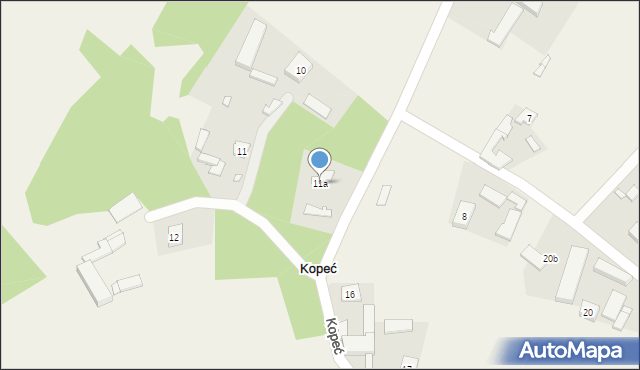 Kopeć, Kopeć, 11a, mapa Kopeć