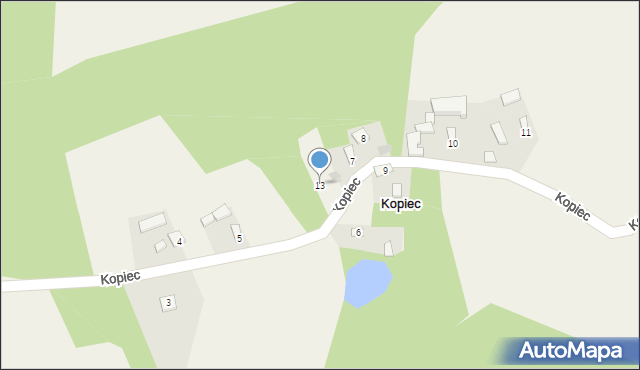 Kopiec, Kopiec, 13, mapa Kopiec