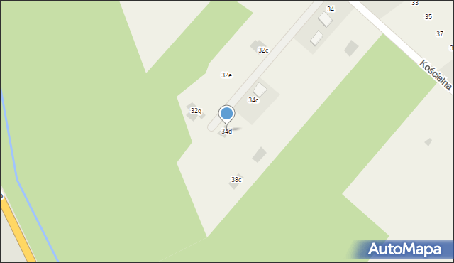 Kopki, Kościelna, 34d, mapa Kopki