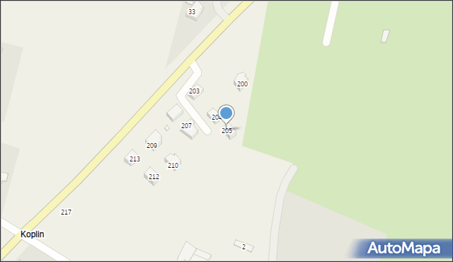 Koplin, Koplin, 205, mapa Koplin