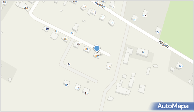Koplin, Koplin, 8m, mapa Koplin