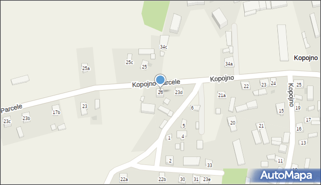 Kopojno, Kopojno-Parcele, 26, mapa Kopojno