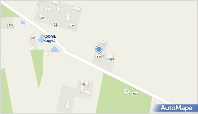 Kopyść, Kopyść, 63A, mapa Kopyść