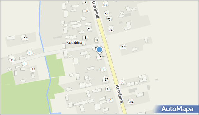 Korabina, Korabina, 15, mapa Korabina