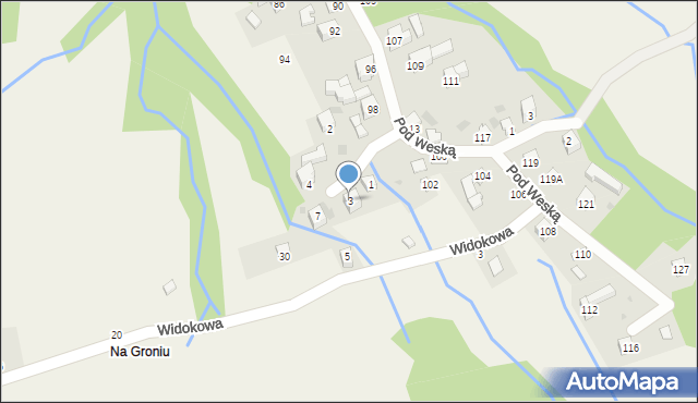 Korbielów, Kolancorzowa, 3, mapa Korbielów