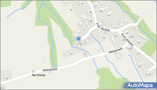 Korbielów, Kolancorzowa, 7, mapa Korbielów