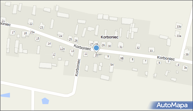 Korboniec, Korboniec, 10, mapa Korboniec