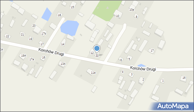 Korchów Drugi, Korchów Drugi, 11, mapa Korchów Drugi