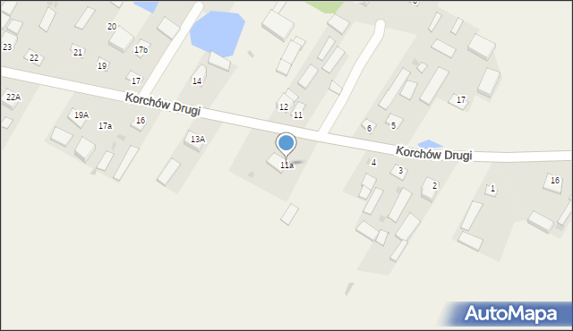 Korchów Drugi, Korchów Drugi, 11a, mapa Korchów Drugi